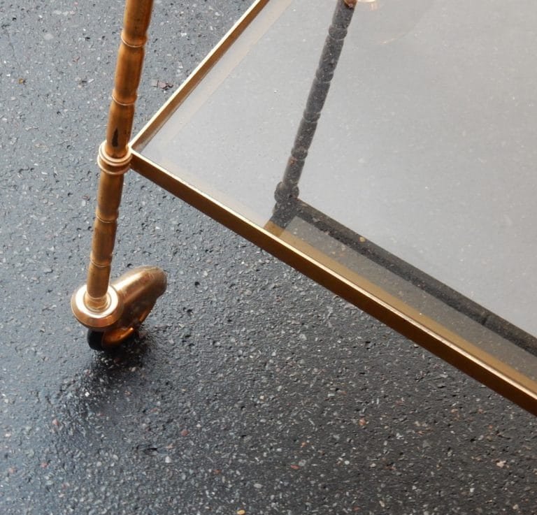 1950/70 'serving Trolley In Brass And Smoked Glass Maison Baguès-photo-4