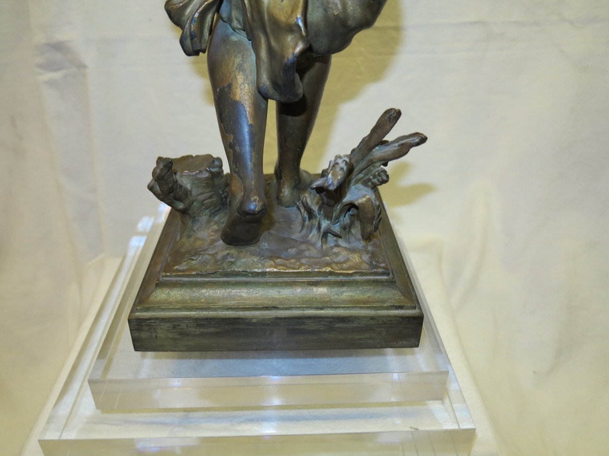 1890′ Statue Bronze Femme Signée Moreau-photo-4