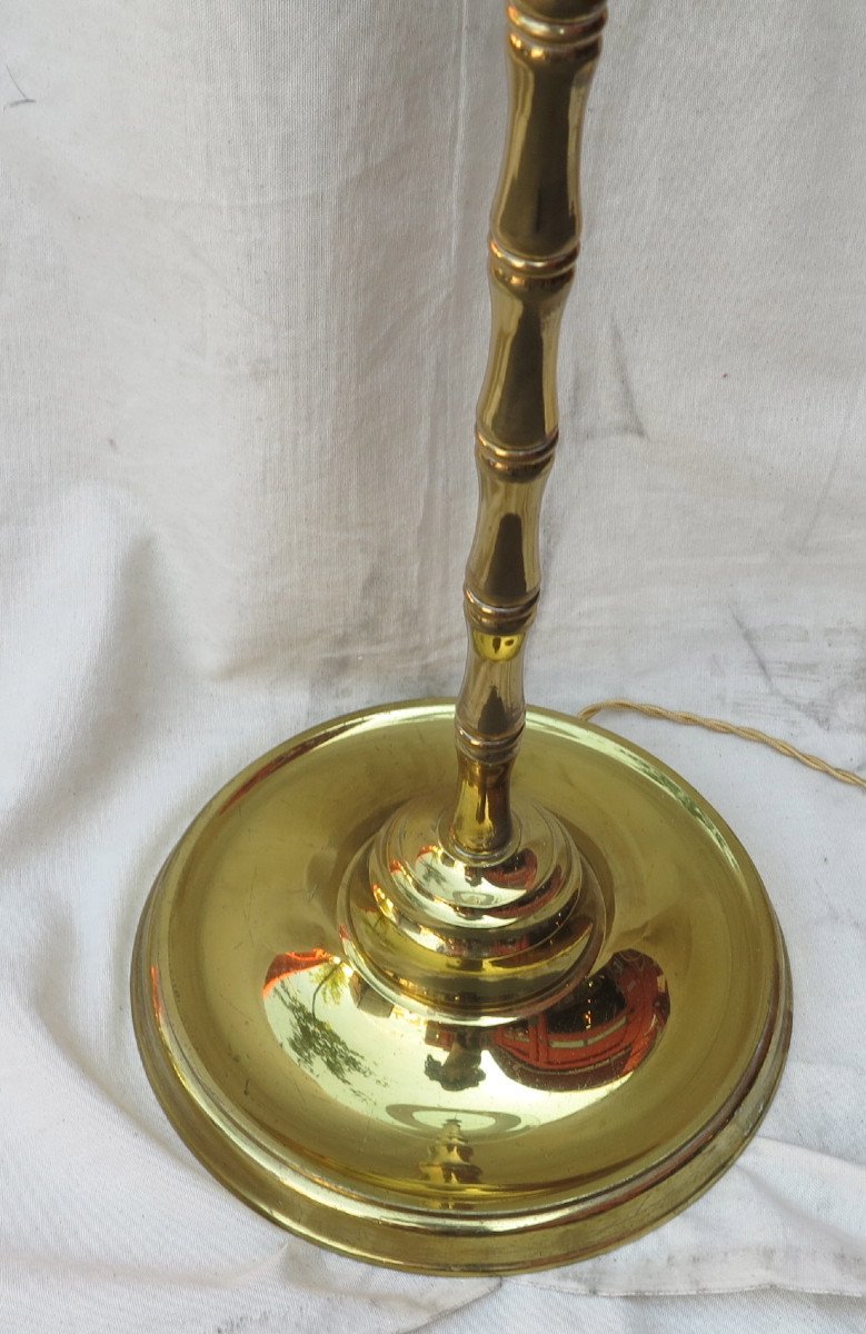 1970 ′ Floor Lamp With Brass Shelf Style Maison Malaber-photo-2