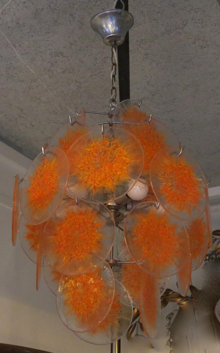 1970 ′ Venini Vistosi Style Chandelier 27 Pieces-photo-4