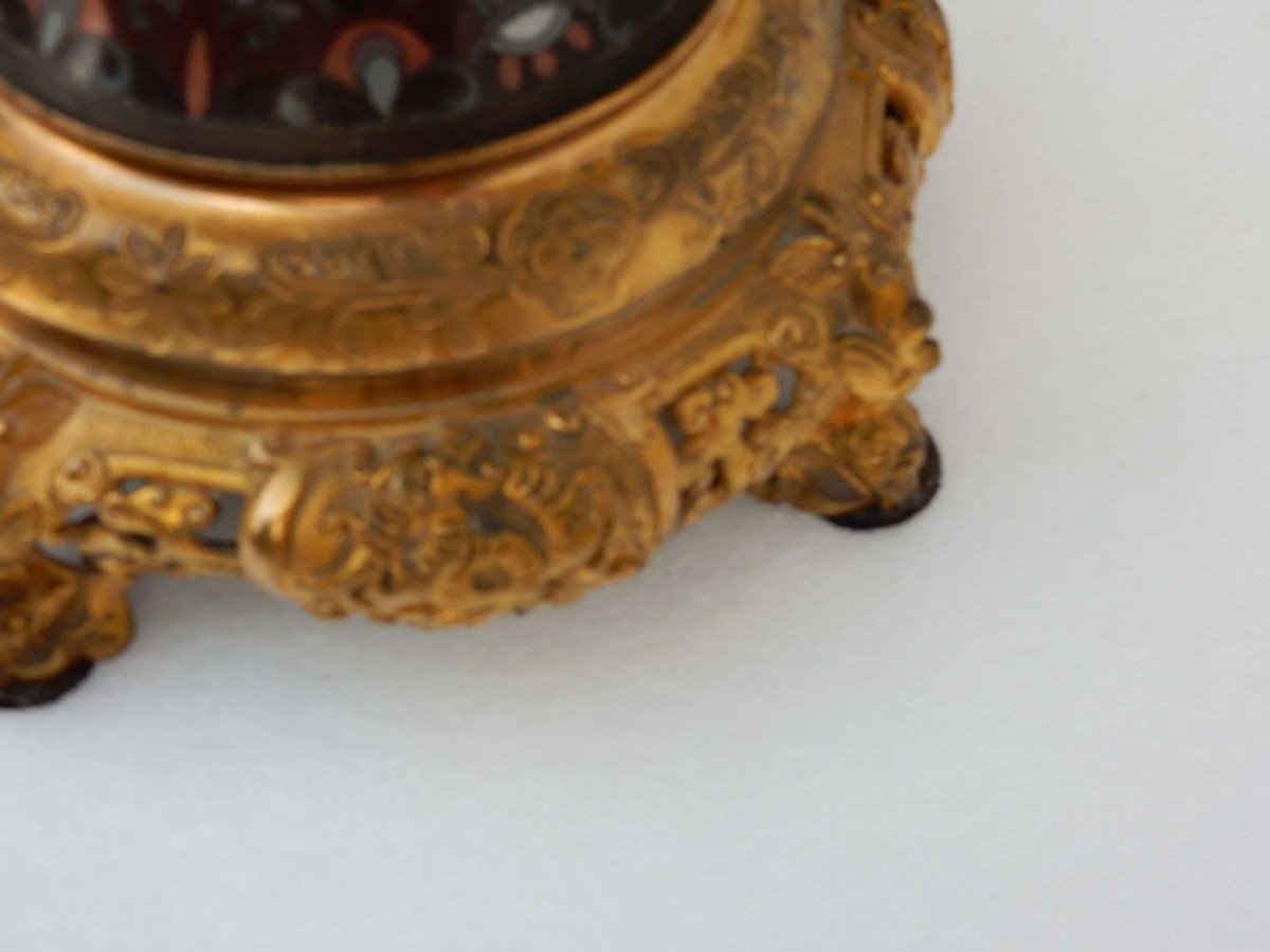 1890 ′ Pair Of Japanese Cloisonne Lamps With Birds And Dragons-photo-3