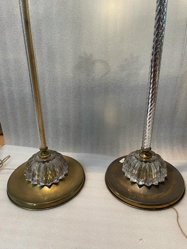 1950/70 Lampadaires Similaires Cristal Et Laiton Saint Louis-photo-3