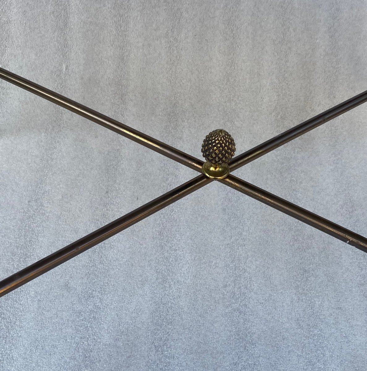 1950′ Table Maison Baguès/jansen Décor Bambou En Bronze Doré Avec Plateau Laque De Chine -photo-3