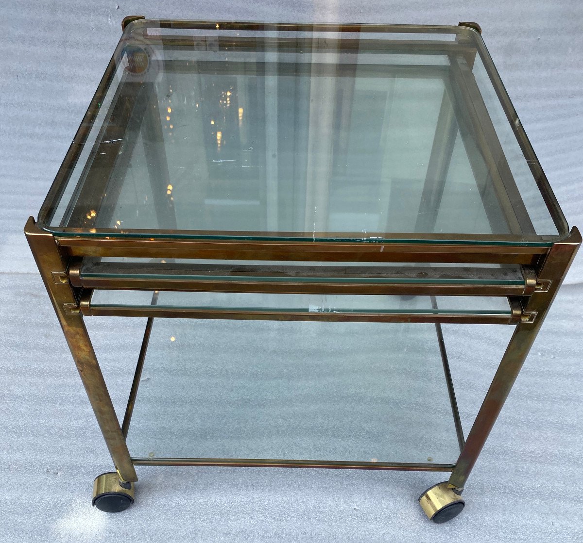 1970′ Extensible Rolling Trolley Jacques Quinet, Maison Malabert.from Parisien Palace -photo-2