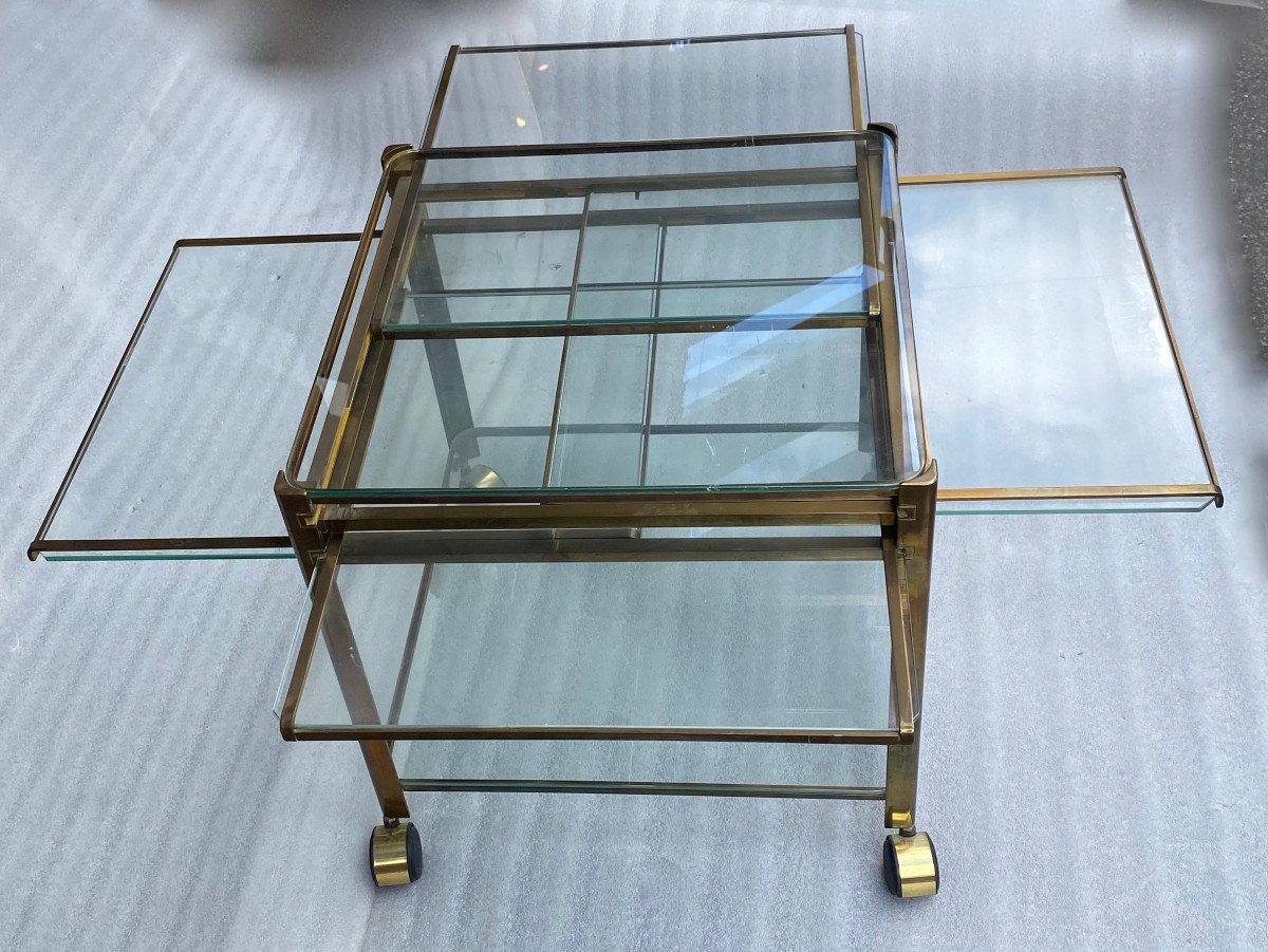 1970′ Extensible Rolling Trolley Jacques Quinet, Maison Malabert.from Parisien Palace -photo-2