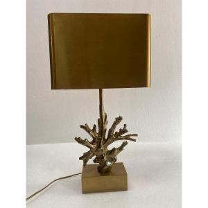 1970 ′ Bronze Lamp Signed Charles Model Coral