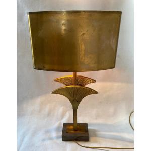 1965′ Maison Charles Byblos Bronze Sculpture Lamp Decor Papyrus Signed