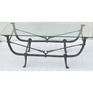 1980′ Modernist Patinated Bronze Table Model Analogue To Diego Giacometti Creations 92 X 35