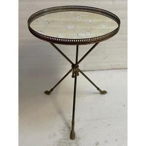 1950′ Bronze Pedestal Table Neoclassical Style Diameter 46.5 Cm H 60 Cm