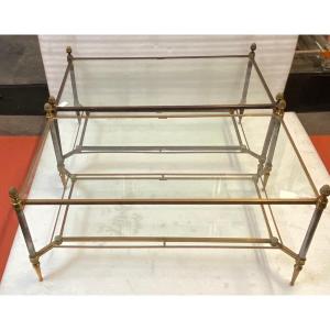 1950/70′ Pair Of Maison Jansen Glass Coffee Tables 93 X 48 Xh 49 Cm Pdp