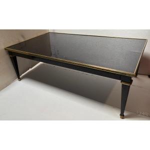 1950/70 Gerard MILLE Pour Maison Jansen Table Basse Bois Laqué Noir 121 x 71 cm