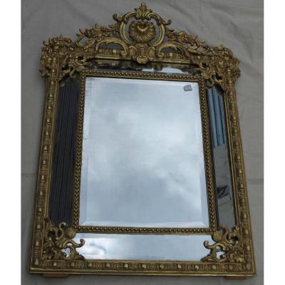 Miroir Style Régence à Coquille Glaces Mercure Parecloses Doré à L’or 120 X 88 Cm