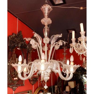 1900/20 Lustre Cristal Murano 6 Bras