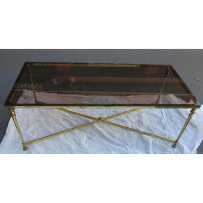 1970 'golden Metal Coffee Table With Spacer