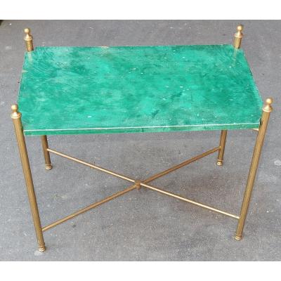 1970 ′ End Of Sofa Aldo Tura Damascened Brass