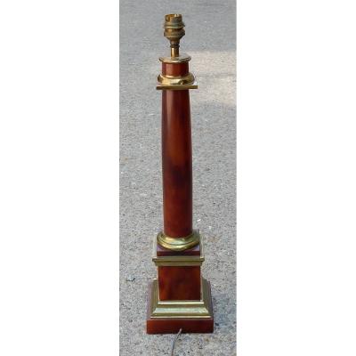 1950/70 Maison Jansen Lamp, Brass And Bakelite, Amber Color