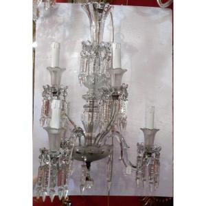 1950 ′ Chandelier 6 Branches Baccarat H 66 Xd 65 Cm