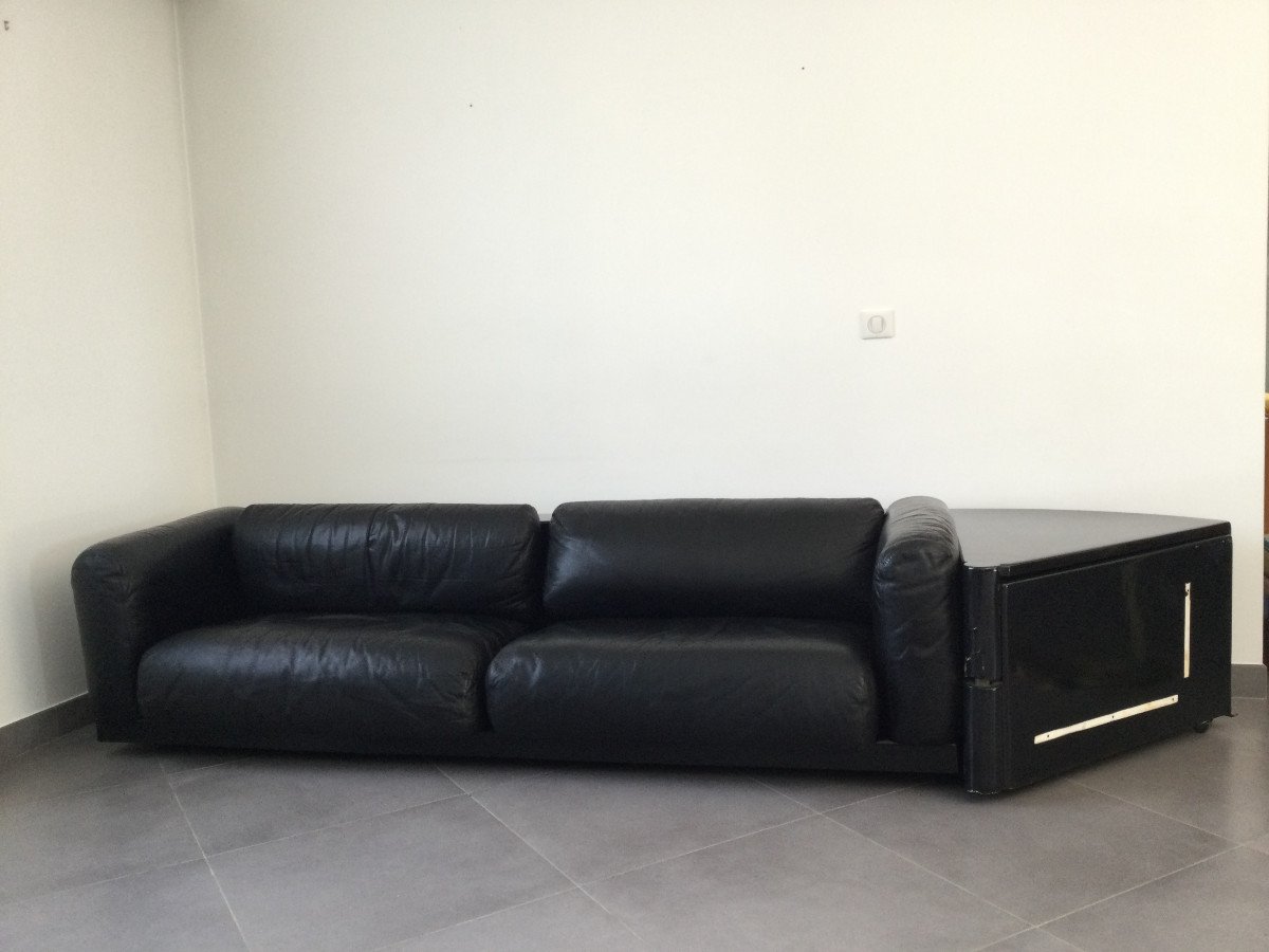 Cini Boeri - Canapé Gradual Lounge Cuir Noir Knoll/Gavina