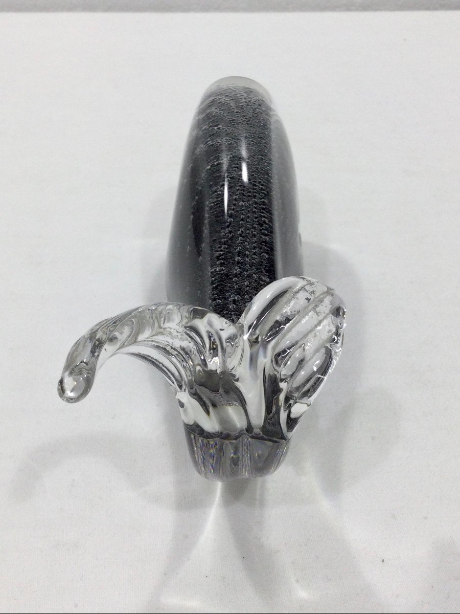 Ronneby Sweden - Crystal Whale Paperweight-photo-3