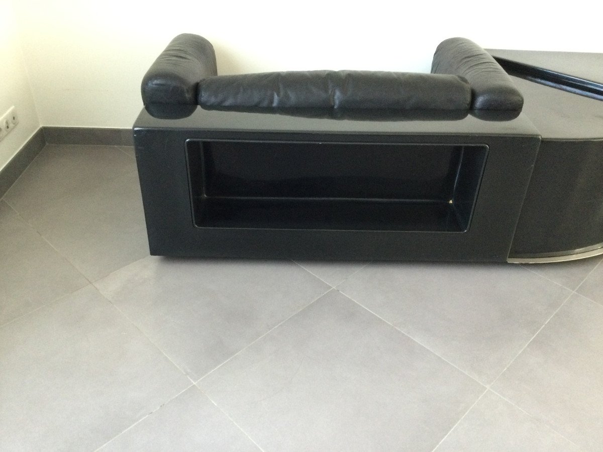 Cini Boeri - Small Gradual Lounge Sofa Black Leather Knoll/gavina-photo-3