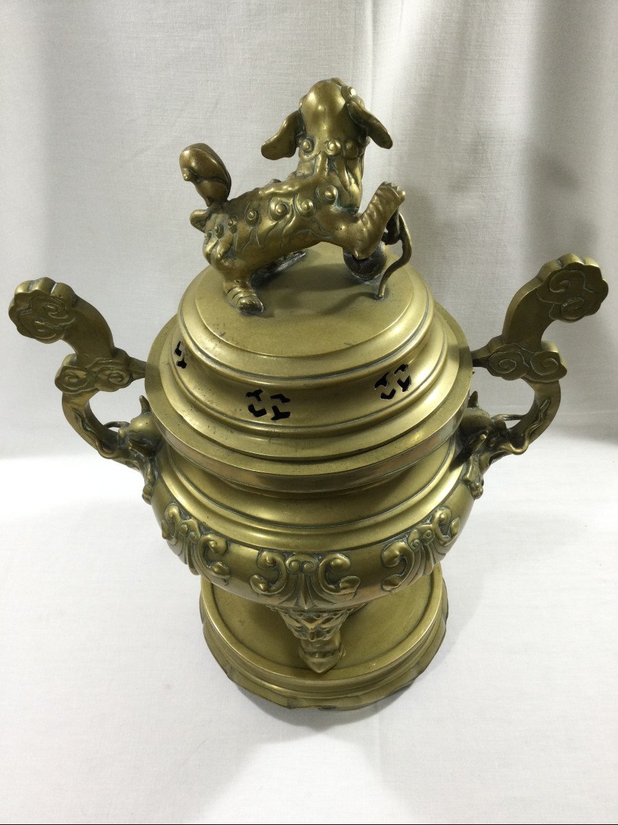 Chine - Brule Parfum En Bronze-photo-8