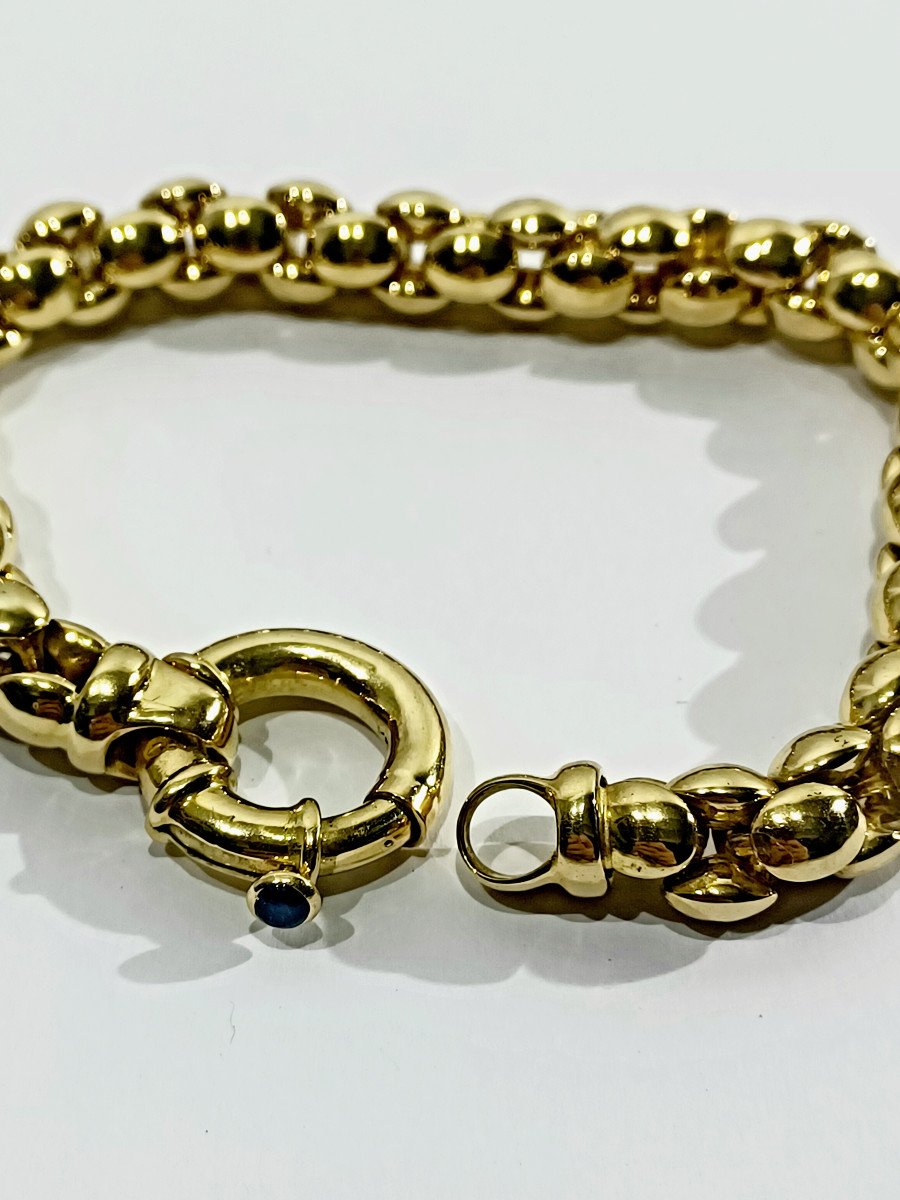 Bracelet En Or Jaune Et Saphir-photo-3