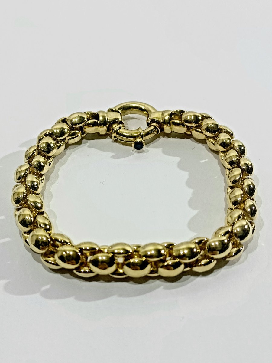 Bracelet In Yellow Gold And Sapphire