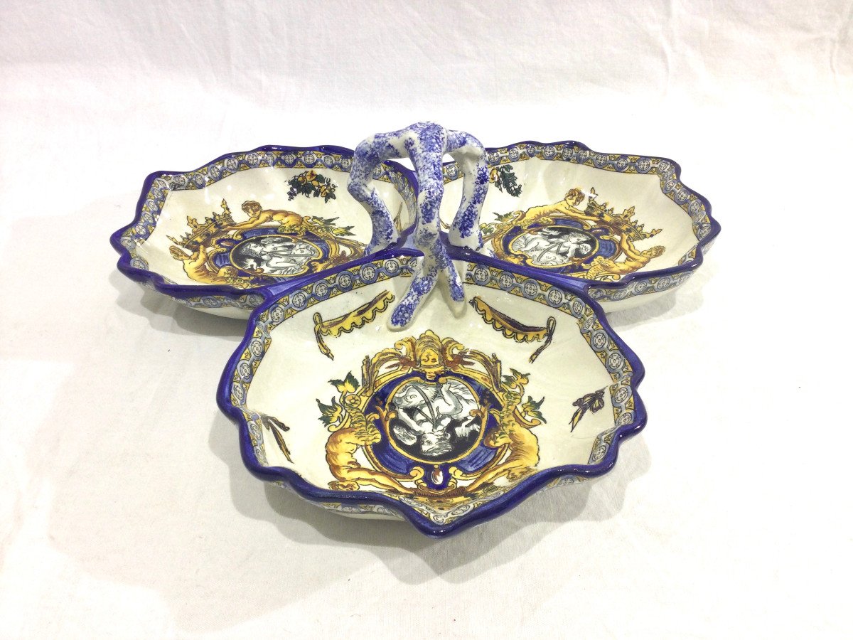 Gien - Plat à Hors d'œuvres Décor Renaissance 