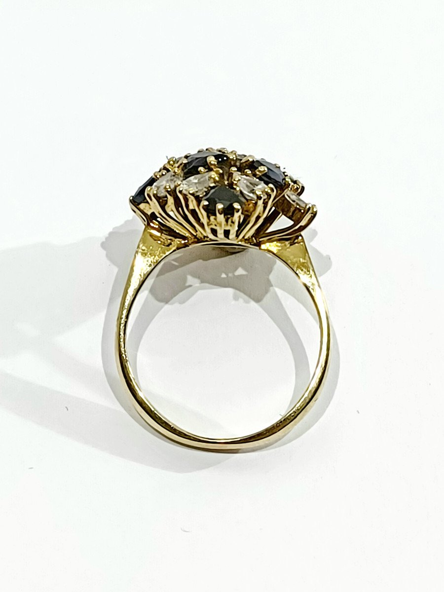 Diamond And Sapphire Gold Ring-photo-3