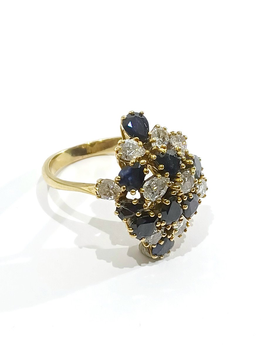 Diamond And Sapphire Gold Ring-photo-4