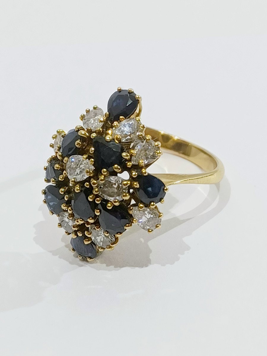 Diamond And Sapphire Gold Ring-photo-1