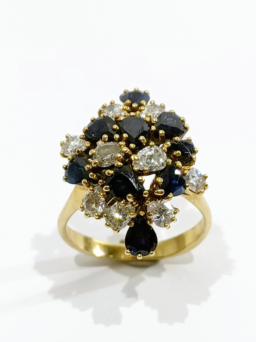 Diamond And Sapphire Gold Ring-photo-4