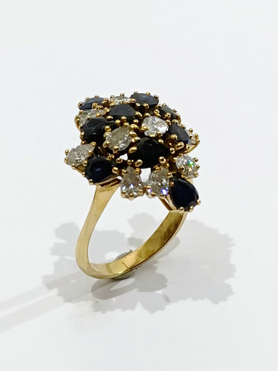 Diamond And Sapphire Gold Ring-photo-5