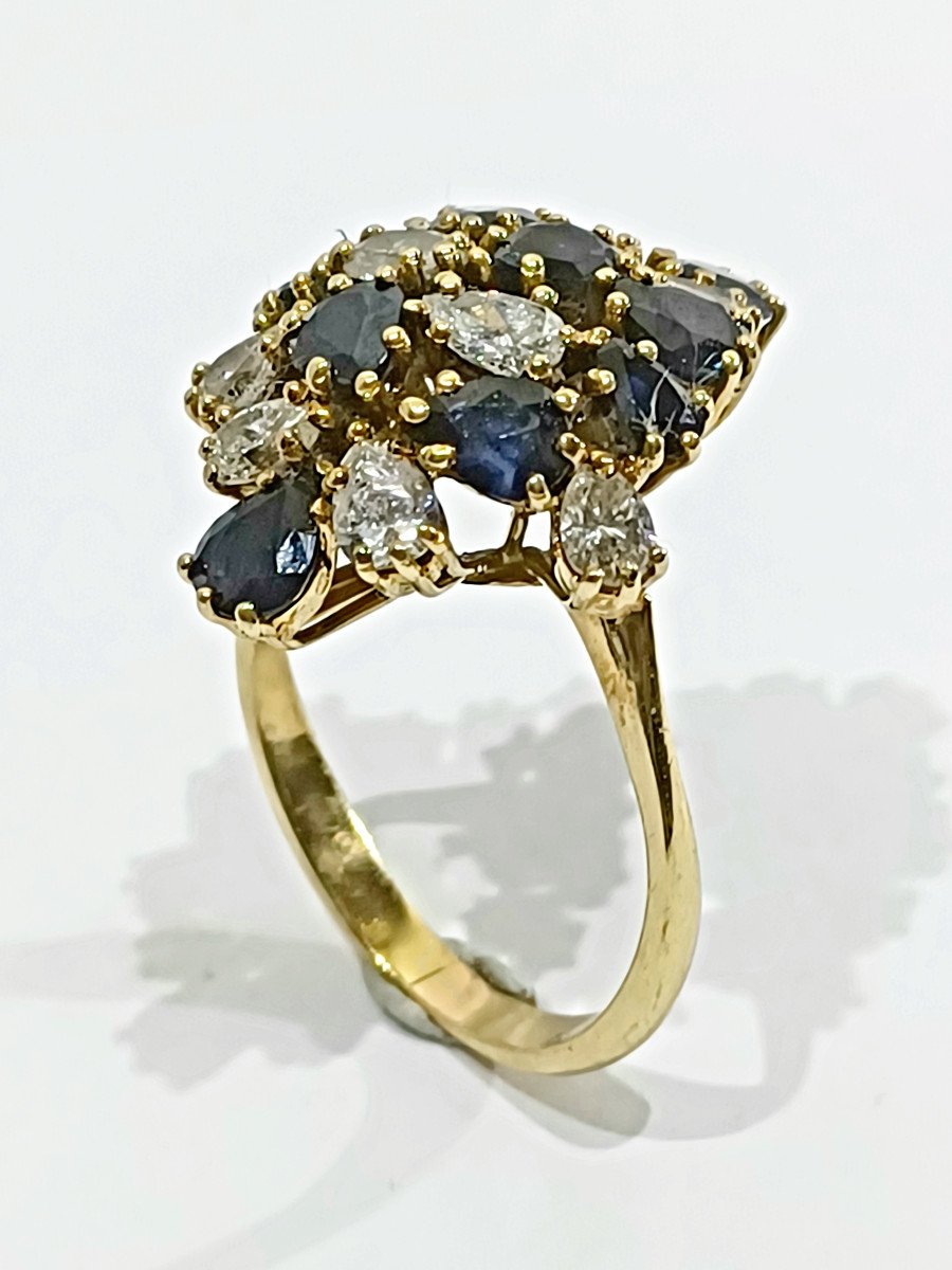 Diamond And Sapphire Gold Ring-photo-6