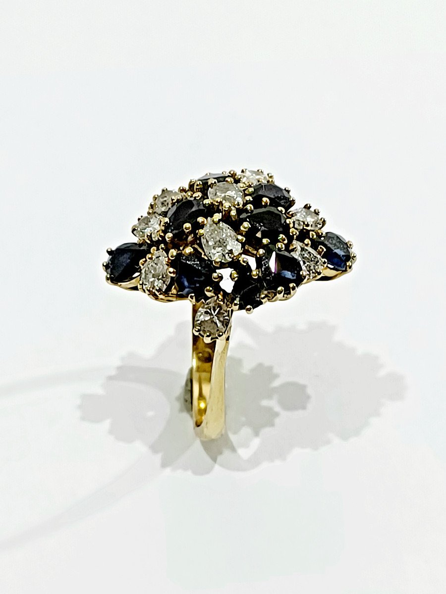 Diamond And Sapphire Gold Ring