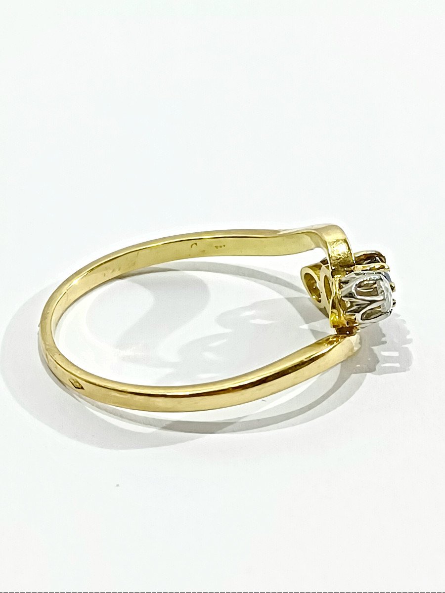 White And Blue Sapphire Gold Ring-photo-4