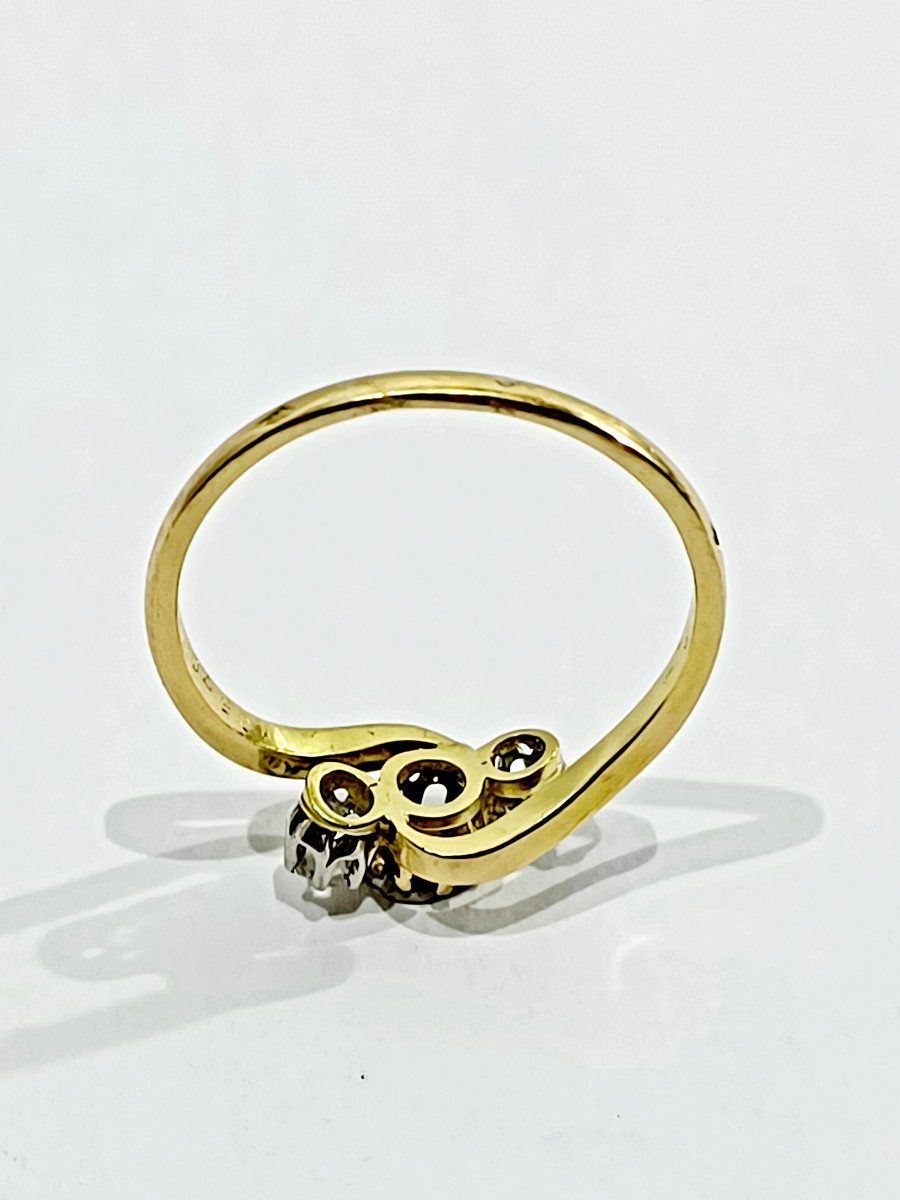 White And Blue Sapphire Gold Ring-photo-6