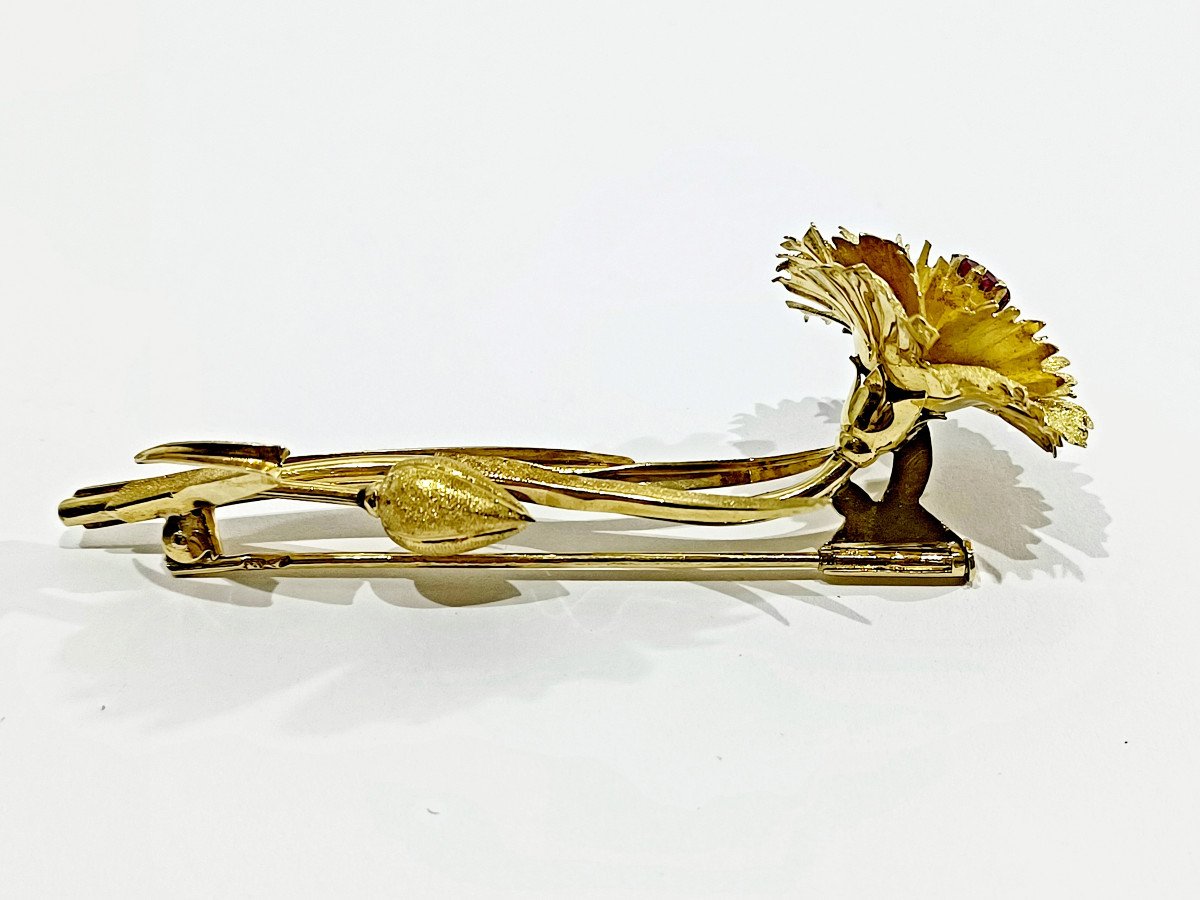 Broche Fleur En Or Et Saphir Rose-photo-1