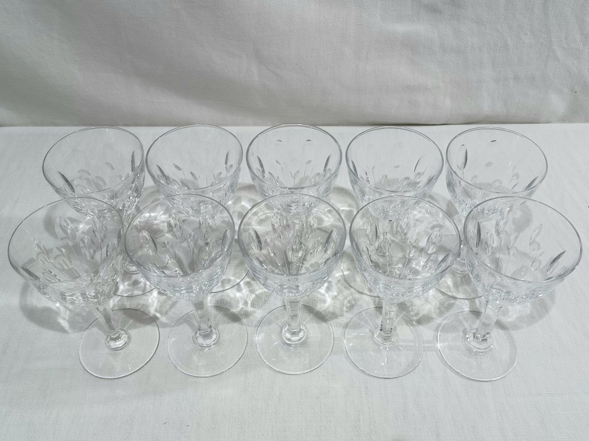 Val Saint Lambert - 10 Nestor Hamlet White Wine Glasses-photo-3