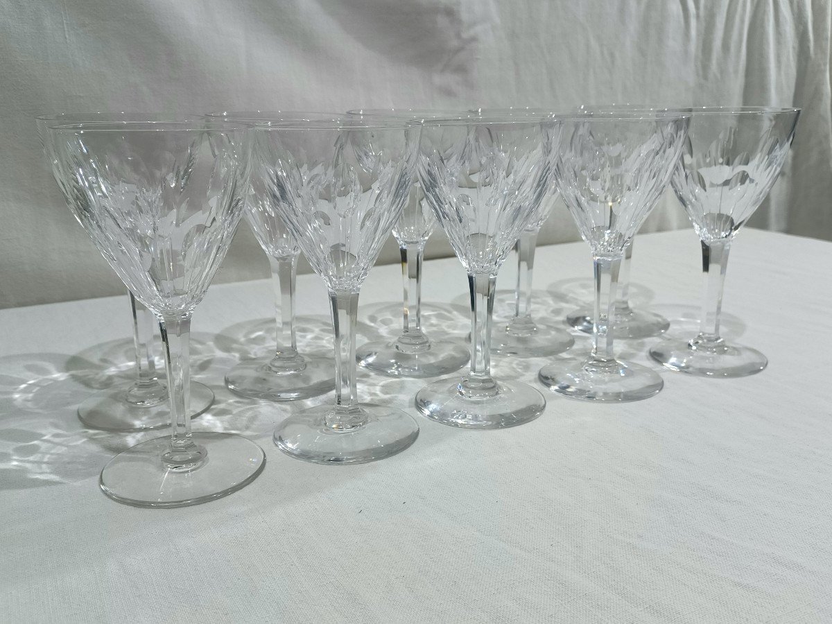 Val Saint Lambert - 10 Nestor Hamlet White Wine Glasses-photo-1