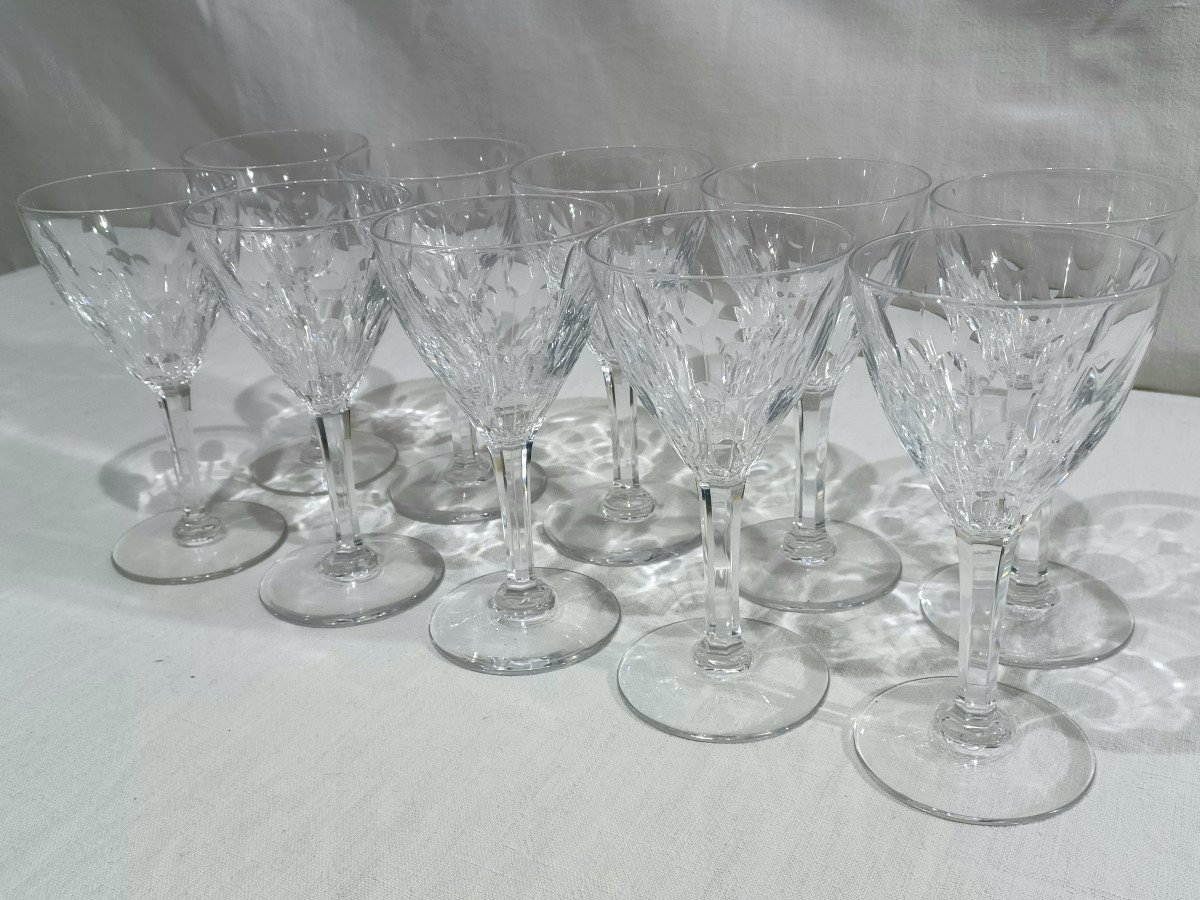 Val Saint Lambert - 10 Nestor Hamlet White Wine Glasses-photo-2