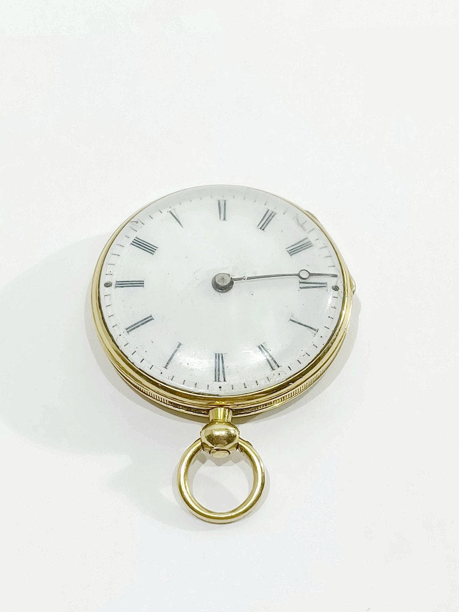 Women's Pocket Watch In Gold, Enamel And Diamonds-photo-3