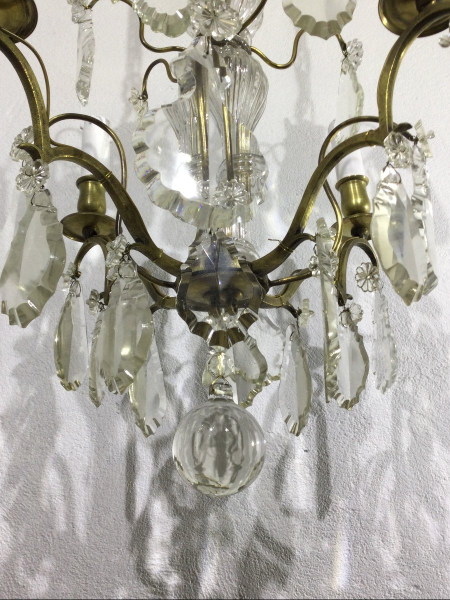 4 Light Bronze And Crystal Chandelier-photo-4