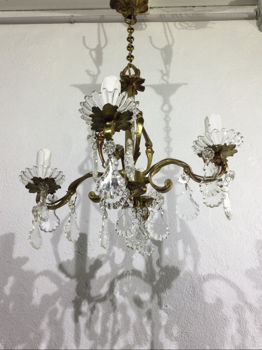 Chandelier With 4 Lights Bronze And Tassels-photo-4