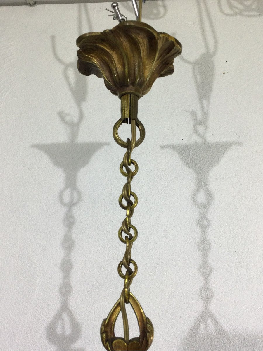 Chandelier With 4 Lights Bronze And Tassels-photo-1