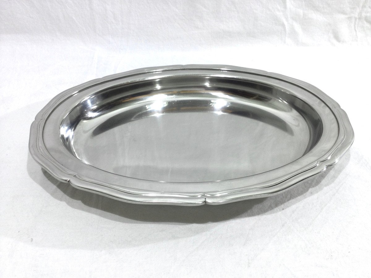 Silver Metal Serving Dish