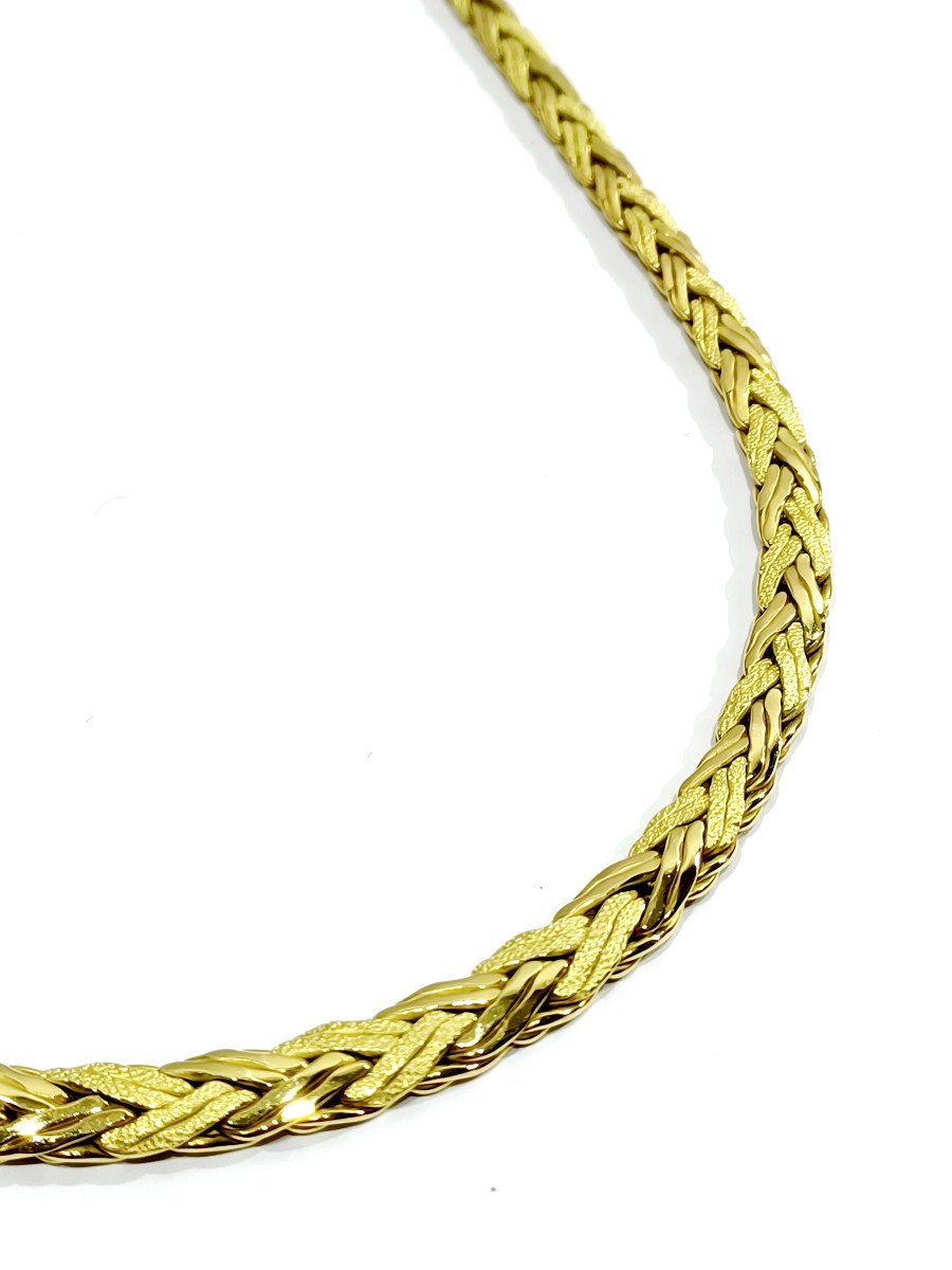 Smooth And Sandblasted Gold Necklace-photo-1