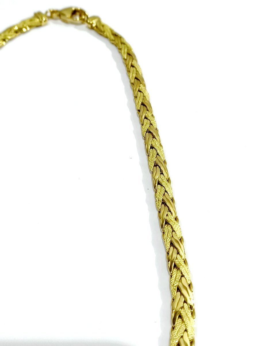 Smooth And Sandblasted Gold Necklace-photo-2
