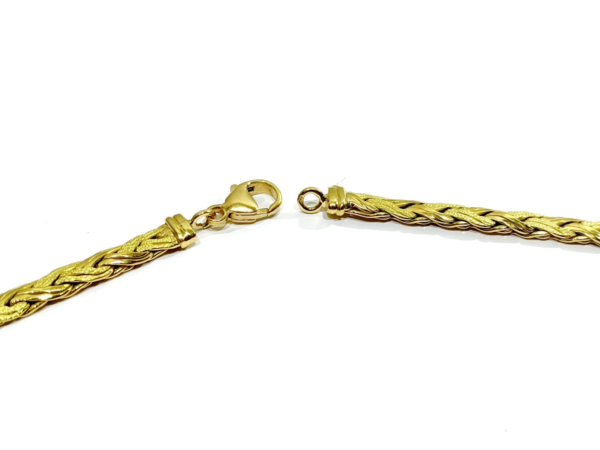 Collier En Or Lisse Et Sablé -photo-5