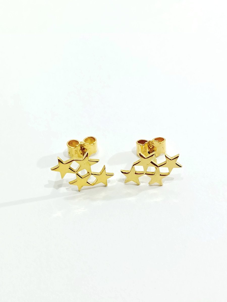 Pair Of Gold Star Earrings-photo-2